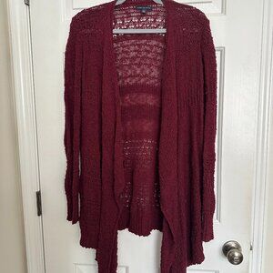 Burgundy Knitted Cardigan